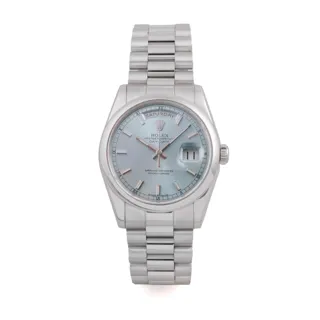 Rolex Day-Date 36 118206 Platinum Blue