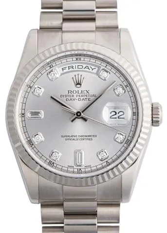 Rolex Day-Date 36 118239A 36mm White gold Silver