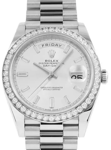 Rolex Day-Date 40 228349RBR 40mm White gold Silver