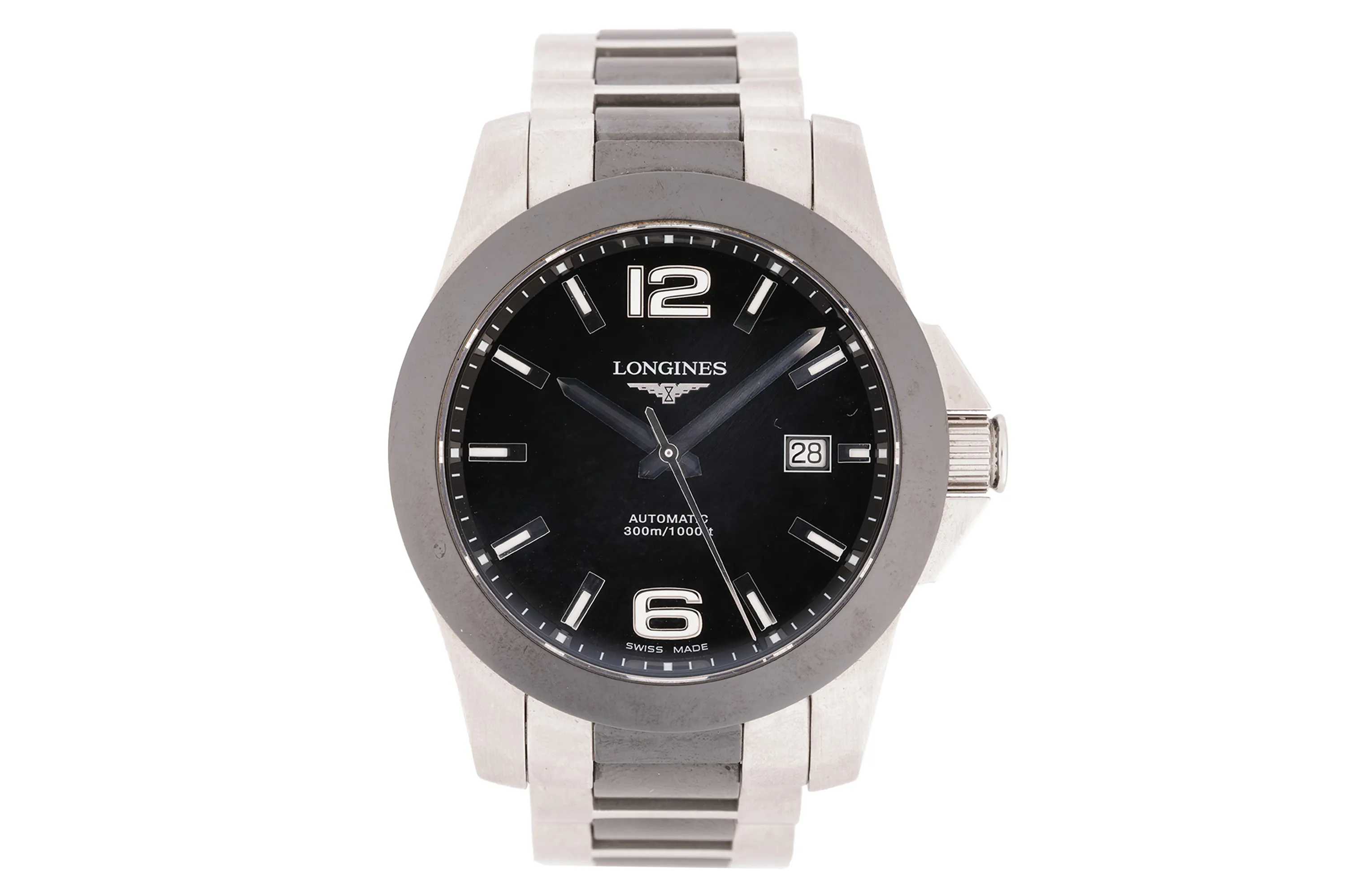 Longines Conquest L3.657.4 41mm Stainless steel and ceramic Black