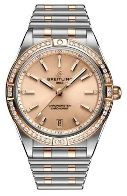 Breitling Chronomat U10380591K1U1 36mm Yellow gold and Stainless steel Pink