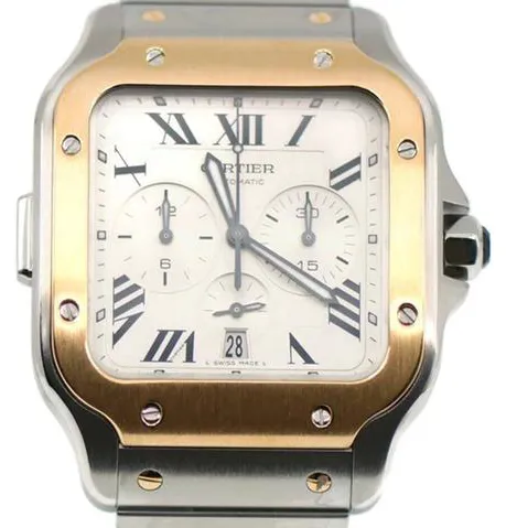 Cartier Santos W2SA0008 43.3mm Yellow gold and Stainless steel Silver