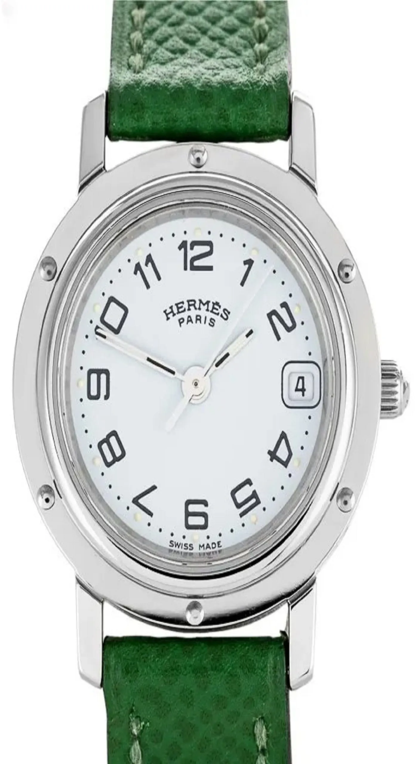 Hermès Clipper CL4.210 23mm Stainless steel White