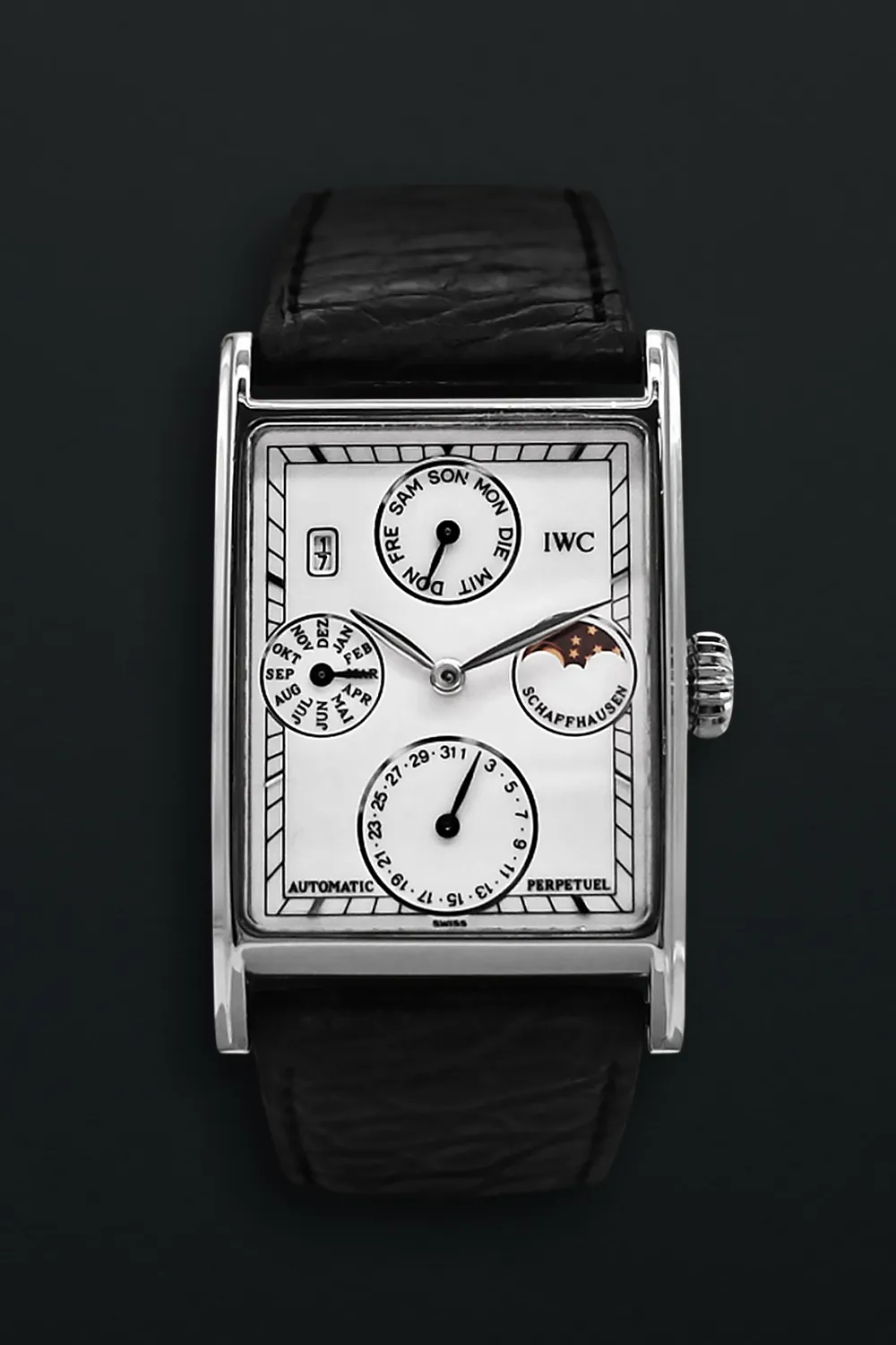 IWC Perpetual Calendar 3545 Novecento 27mm Platinum White