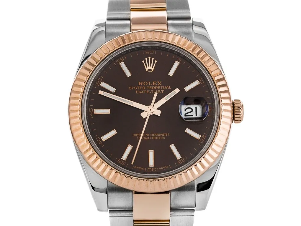 Rolex Datejust 41 126331 41mm Stainless steel and rose gold Chocolate