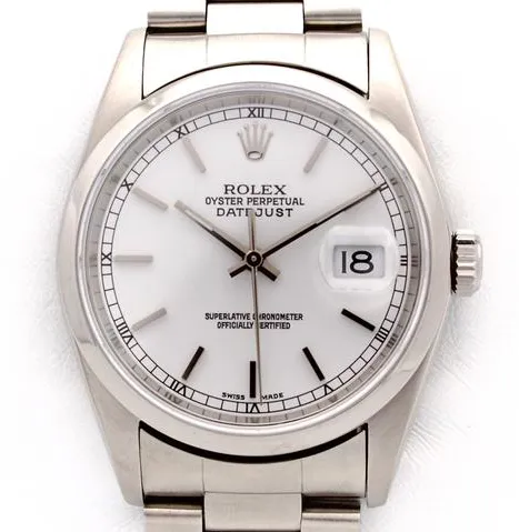 Rolex Datejust 36 16200 36mm Stainless steel White