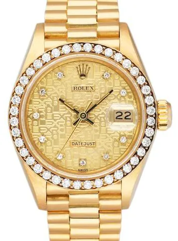 Rolex Lady-Datejust 69138 26mm Yellow gold Champagne