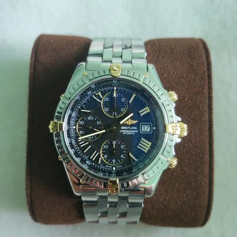 Breitling Cross Wind Chronograph B13355 43mm Yellow gold and Stainless steel Blue