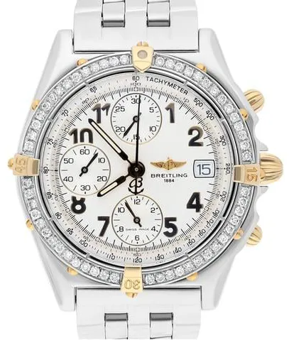 Breitling Chronomat B13050.1 39mm Yellow gold and stainless steel White