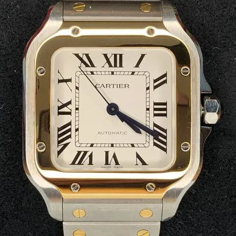 Cartier Santos W2SA0007 35mm Yellow gold and Stainless steel White