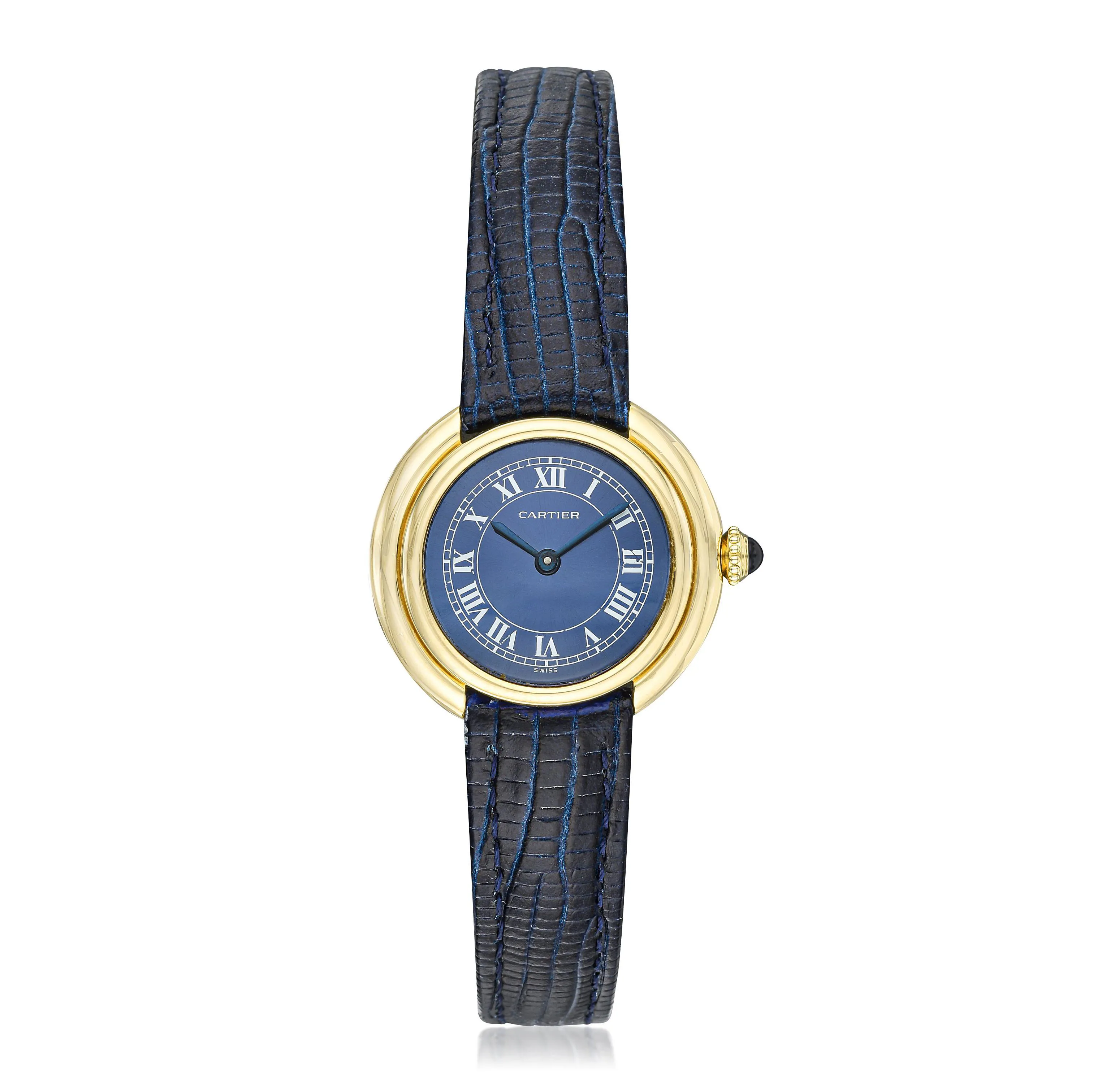 Cartier Vendôme 67080 26mm Yellow gold Blue