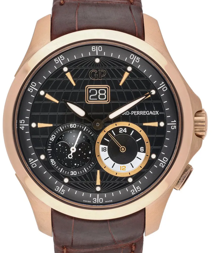 Girard-Perregaux Traveller 49655-52-631-BB6A 44mm Rose gold Black Baton