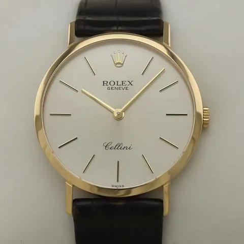 Rolex Cellini 4112 32mm Yellow gold Silver 2