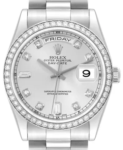 Rolex Day-Date 36 118346 36mm Platinum Silver