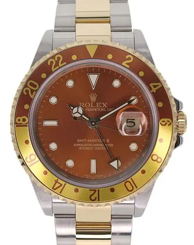 Rolex GMT-Master II 16713 40mm Yellow gold and Stainless steel Brown