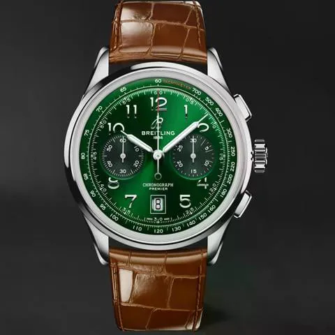 Breitling Premier AB0145371L1P1 42mm Stainless steel Green