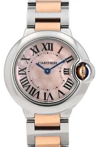 Cartier Ballon Bleu 3009 28mm Yellow gold and Stainless steel White