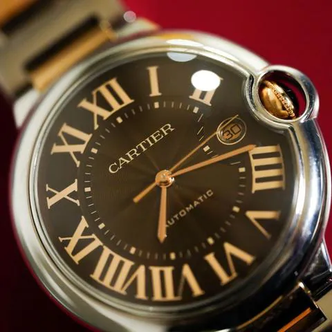 Cartier Ballon Bleu W6920032 42mm Yellow gold and Stainless steel Brown 2