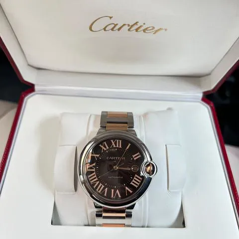 Cartier Ballon Bleu W6920032 42mm Yellow gold and Stainless steel Brown 11