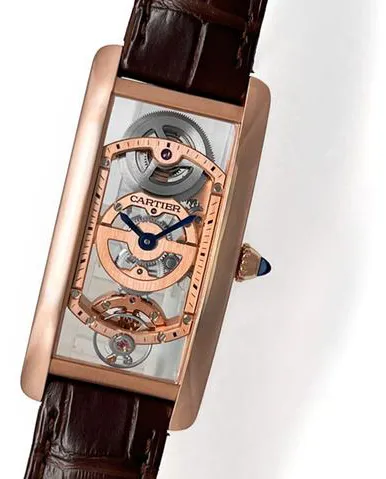 Cartier Tank Cintrée WHTA0008 46.5mm Rose gold Transparent