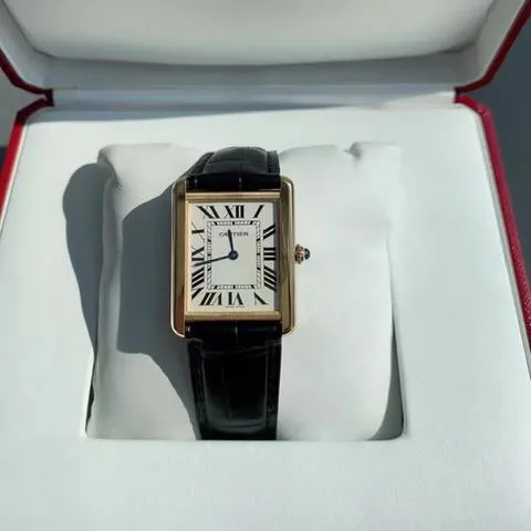 Cartier Tank W1018855. 34mm Yellow gold Silver