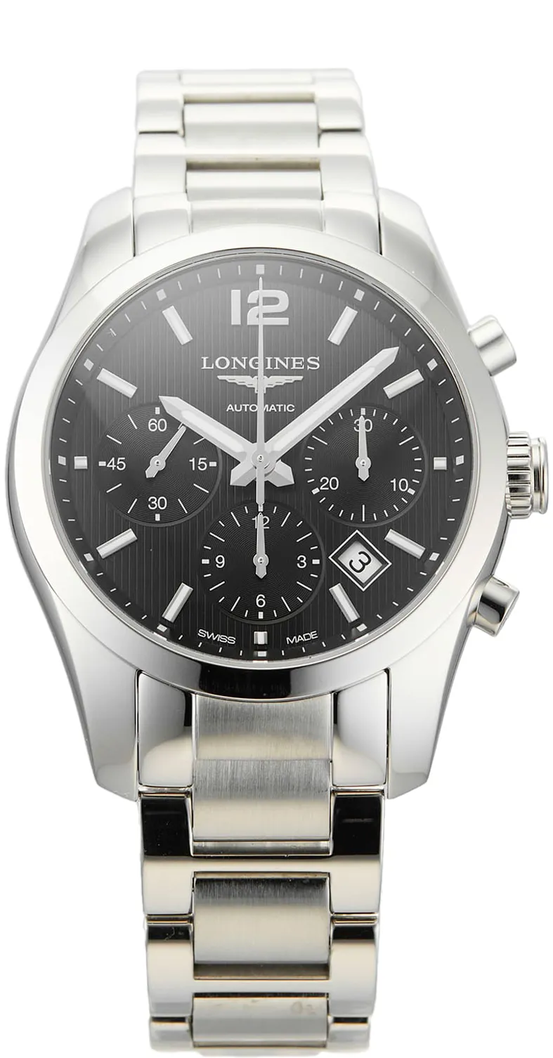 Longines Conquest Classic L2.786.4.56.6 41mm Stainless steel Black