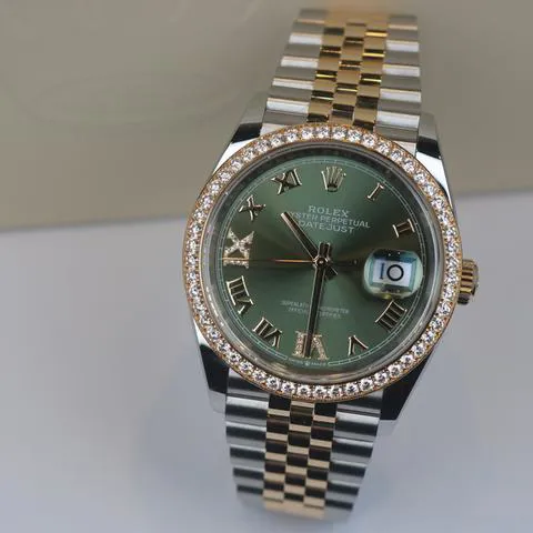 Rolex Datejust 36 126283RBR 36mm Yellow gold and Stainless steel Green