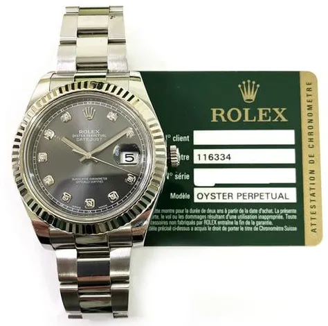 Rolex Datejust II 116334 41mm White gold Gray