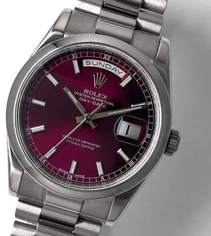 Rolex Day-Date 36 118209 36mm White gold Red