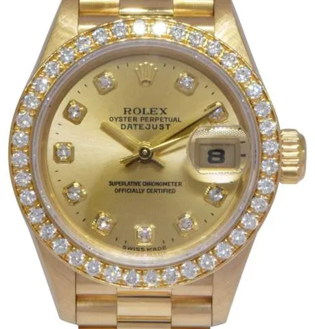 Rolex Lady-Datejust 69138 26mm Yellow gold Champagne