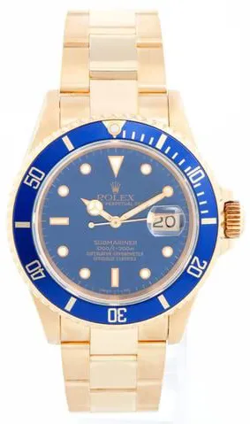 Rolex Submariner 16618 40mm Yellow gold Blue