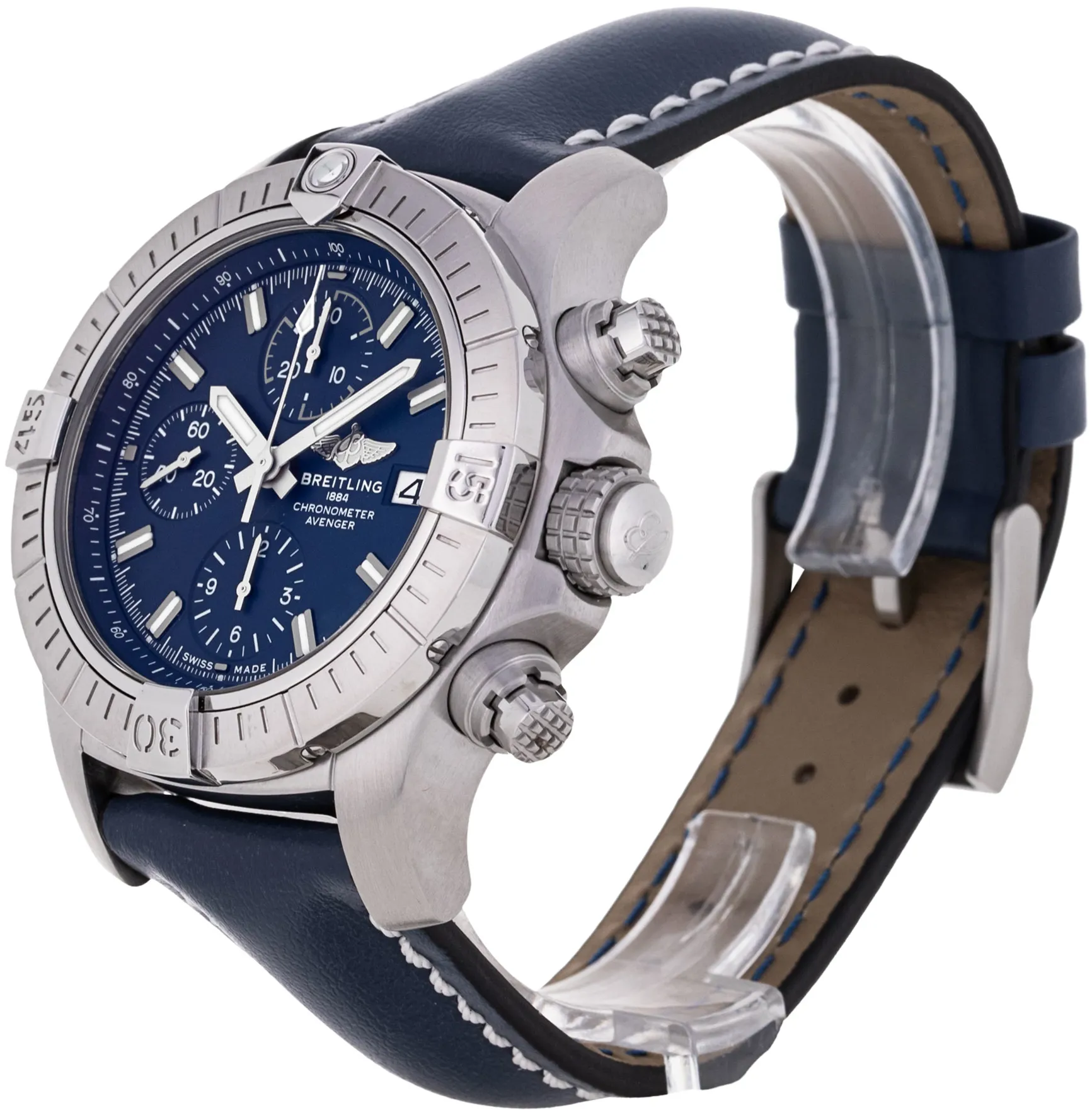 Breitling Avenger A13385 43mm Stainless steel Blue Baton 1