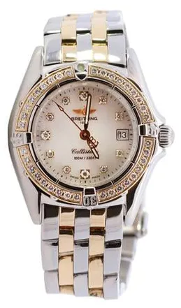 Breitling Cockpit D52345 28mm Yellow gold and Stainless steel Mother-of-pearl