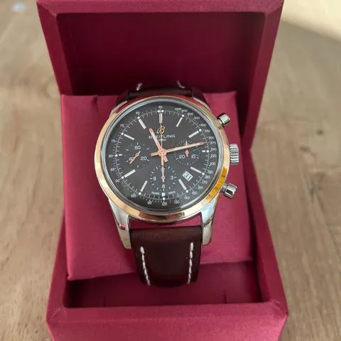 Breitling Transocean UB0152 43mm Gold/steel Brown