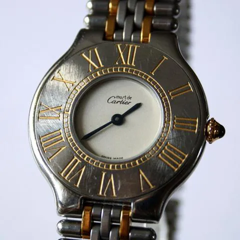 Cartier Must 21 123000P 31mm Yellow gold and Stainless steel White