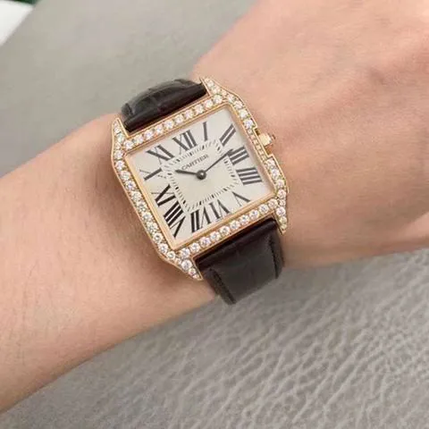 Cartier Santos WH100351 30.5mm Rose gold Silver