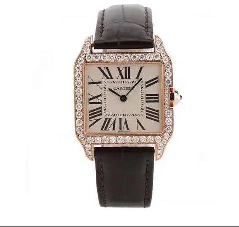 Cartier Santos WH100351 30.5mm Rose gold Silver 1