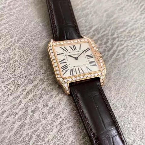 Cartier Santos WH100351 30.5mm Rose gold Silver 3