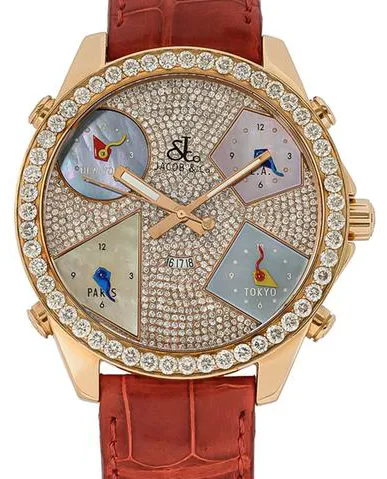 Jacob & Co. Five Time Zone JC44RG 48mm Rose gold and diamond-set Diamonds