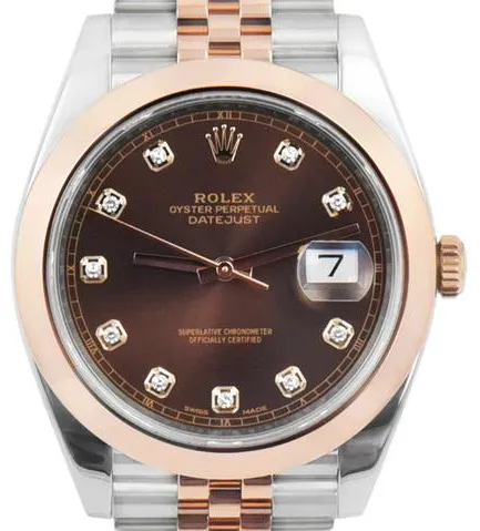 Rolex Datejust 41 126301 41mm Yellow gold and Stainless steel Brown