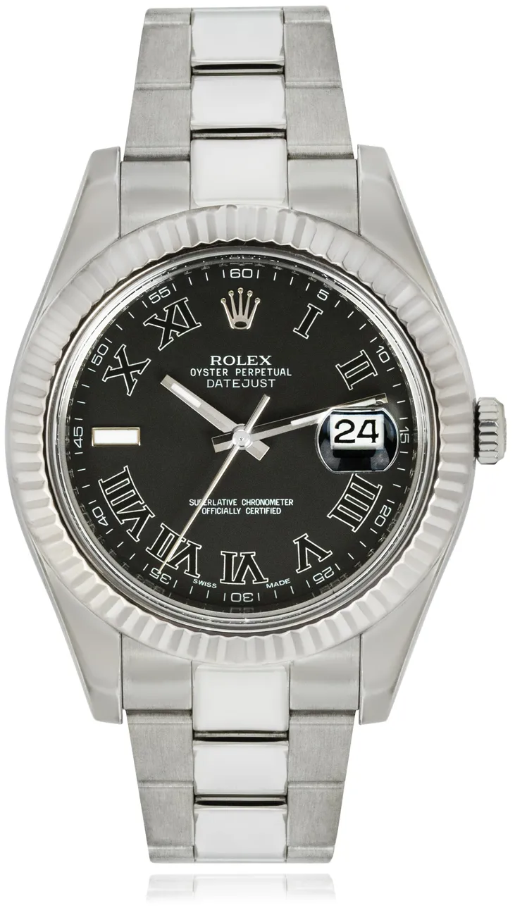 Rolex Datejust II 116334 41mm White gold and Stainless steel Grey Roman Numeral