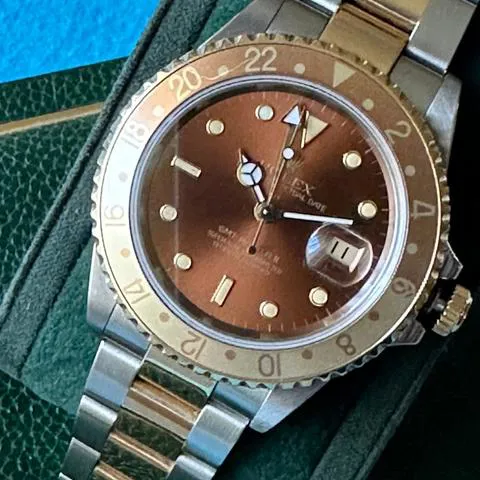 Rolex GMT-Master II 16713 40mm Yellow gold and Stainless steel Brown