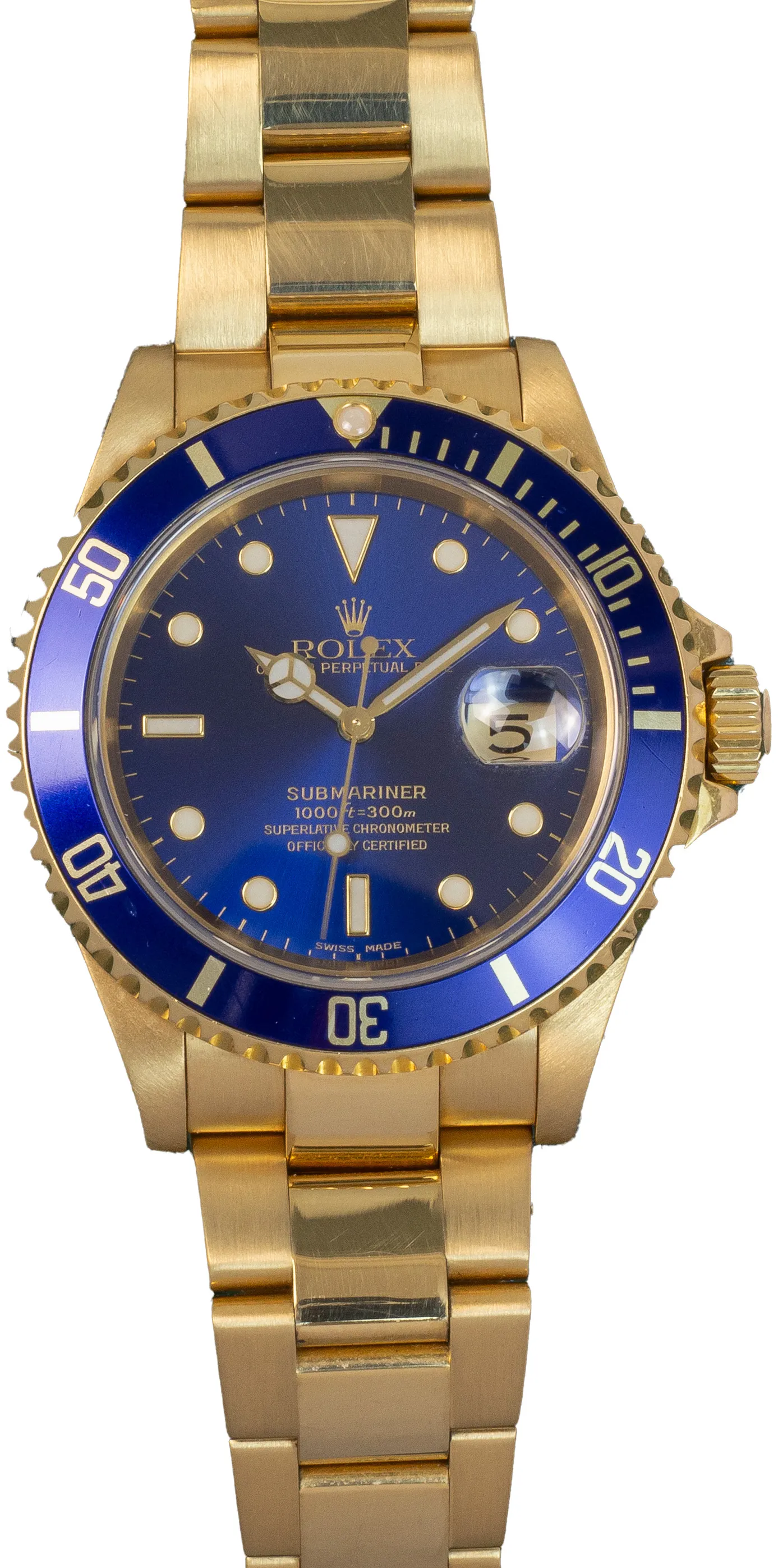 Rolex Submariner 16618 40mm Yellow gold Blue