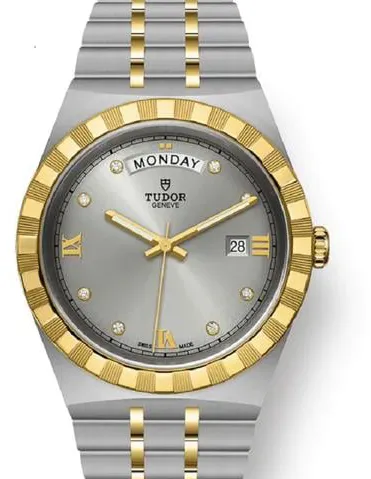 Tudor Royal M28603-0002 41mm Yellow gold and Stainless steel Silver 9