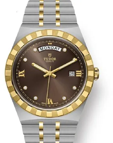 Tudor Royal M28603-0008 41mm Yellow gold and Stainless steel Brown 3