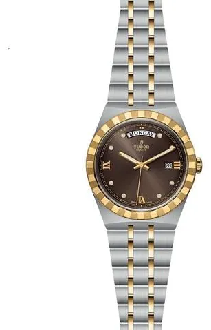 Tudor Royal M28603-0008 41mm Yellow gold and Stainless steel Brown 4