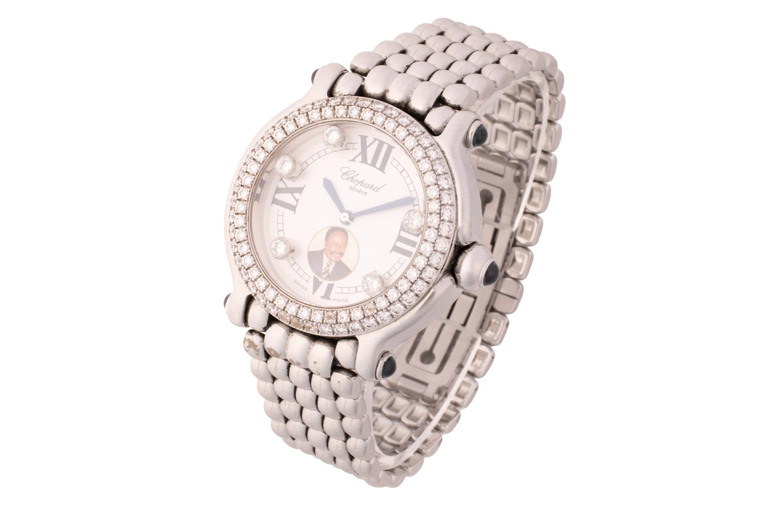 Chopard Happy Sport 8347 38mm Stainless steel and diamond-set White 1