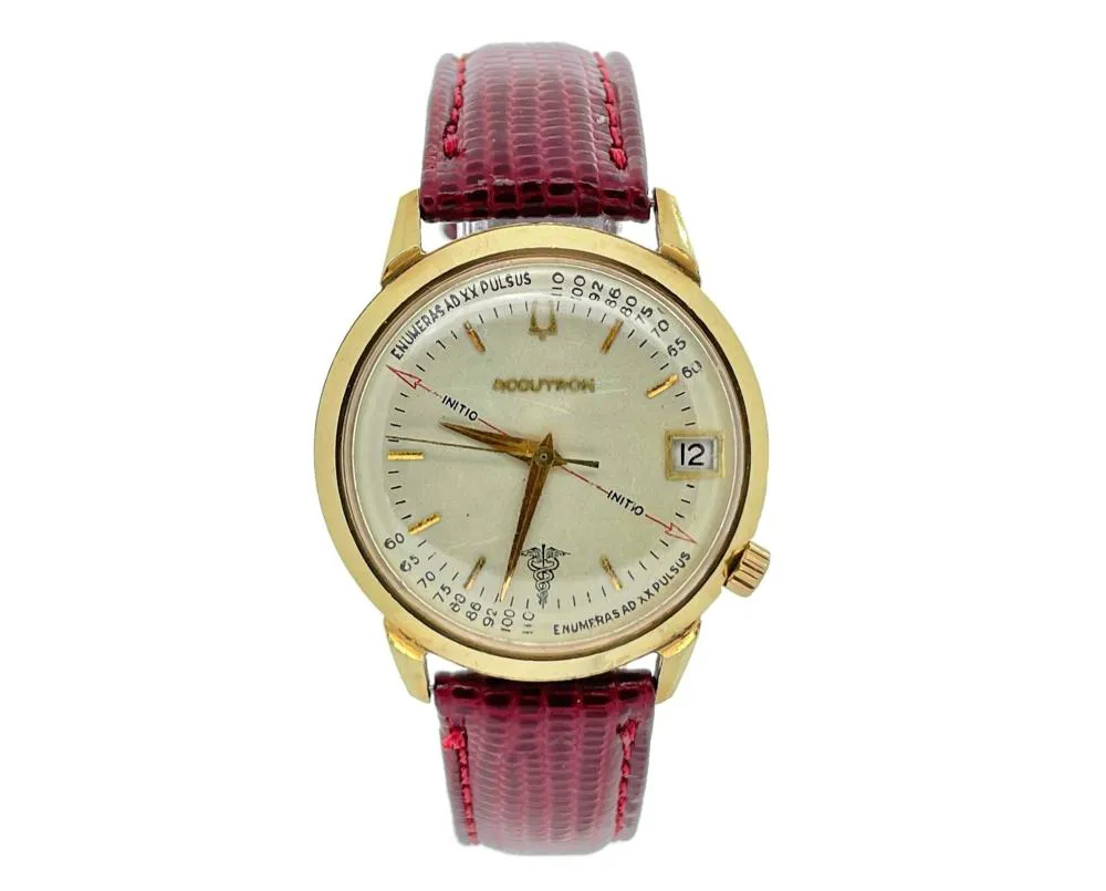 Bulova Accutron 35mm Yellow gold and Stainless steel Champagne