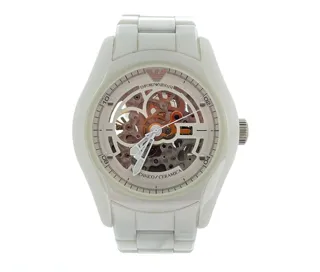 Emporio Armani Ceramic and Stainless steel Skeletonized