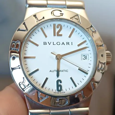 Bulgari Diagono 35mm Stainless steel White